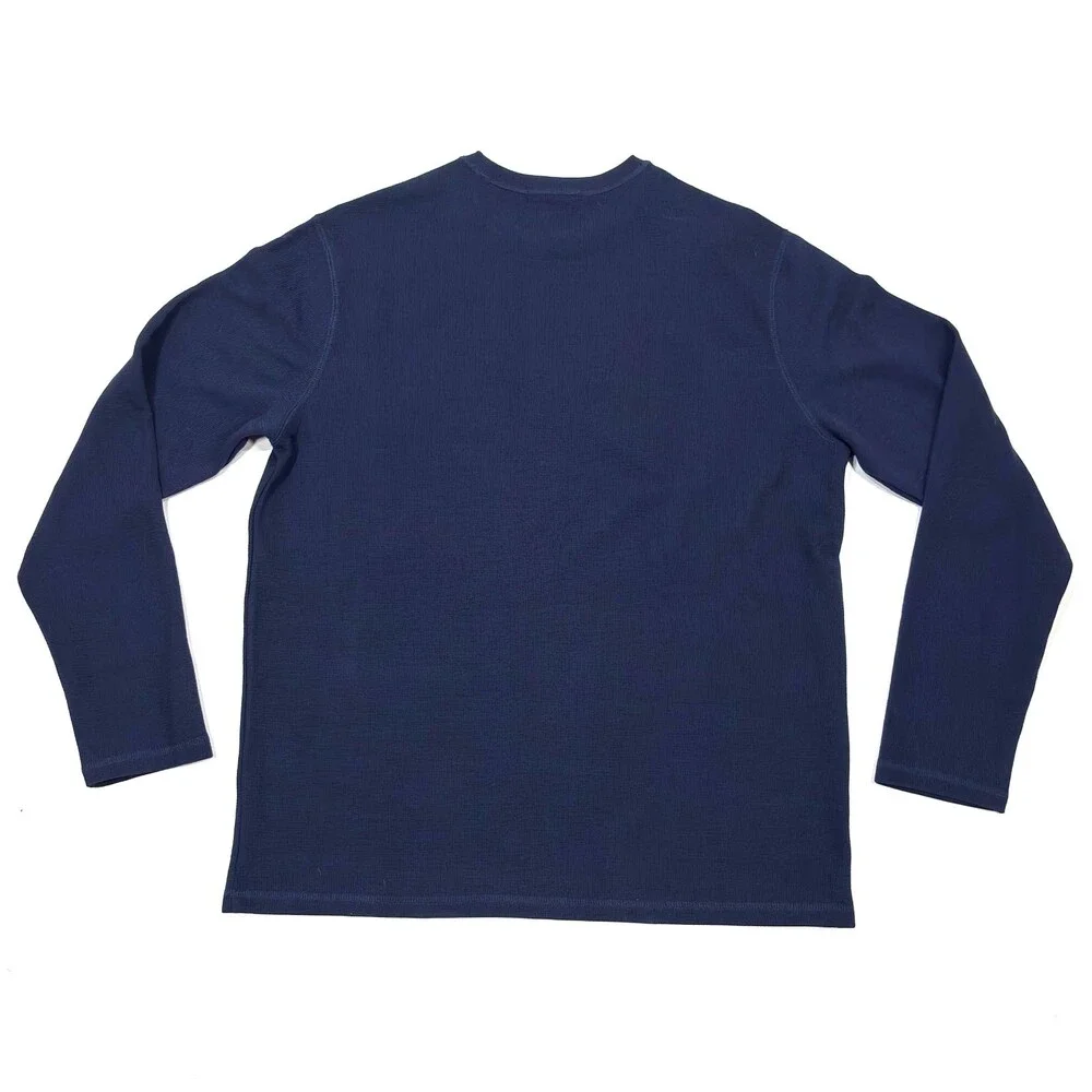 Banana Republic Waffle Knit Navy Long Sleeve Shirt - Mens Large